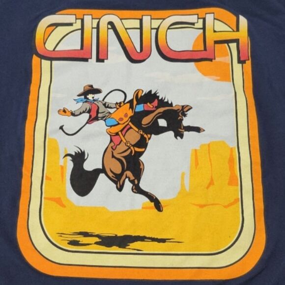 Cinch T-Shirt Size Medium Cowboy Graphic Print T-Shirt Bronc Bronco Graphic Tee - Picture 4 of 6